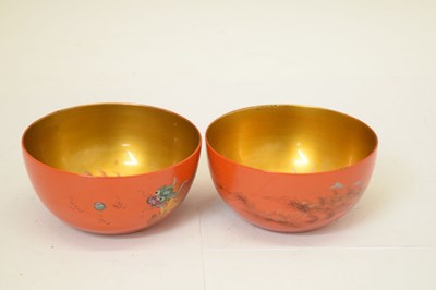 Lot 510 - Eight Chinese lacquered orange bowls