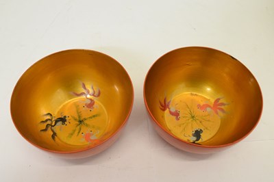 Lot 510 - Eight Chinese lacquered orange bowls