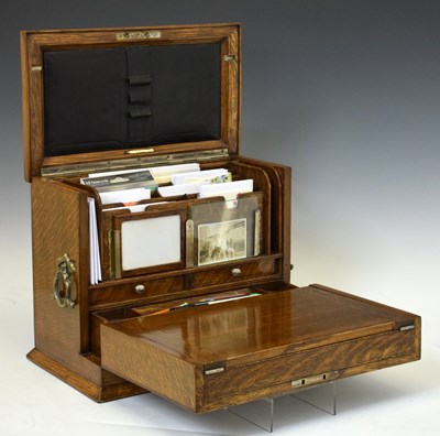 Lot 342 - Edwardian oak stationery box