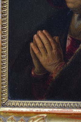 Lot 523 - After Rembrandt Harmensz. van Rijn, (1606-1669) - Oil on panel - Old woman praying