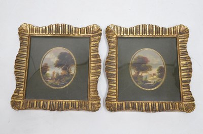 Lot 673 - Pair of oval oils of rural landscapes