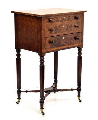 Lot 826 - Early 19th century inlaid mahogany work/sewing table