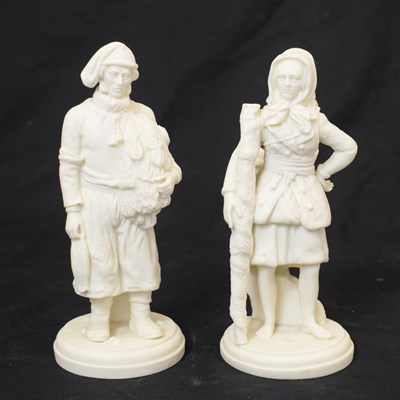 Lot 587 - Pair of 19th century Copeland parian figures