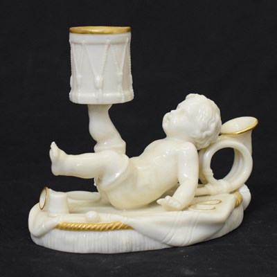 Lot 583 - Royal Worcester figural chamber candlestick