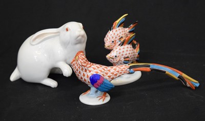 Lot 631 - Herend fish, pheasant, and rabbit