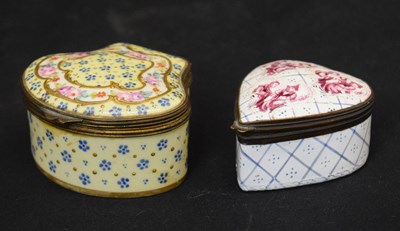 Lot 618 - Enamel heart box, etc.