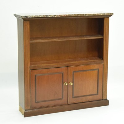 Lot 790 - Marble topped mahogany bookcase