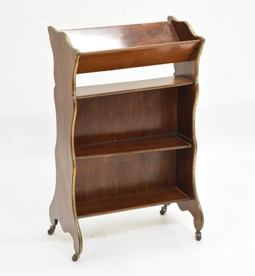 Lot 759 - Mahogany freestanding open bookcase on castors