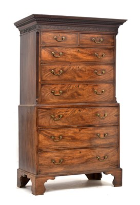 Lot 637 - George III mahogany tallboy