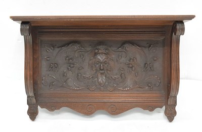 Lot 761 - Late Victorian or Edwardian mahogany wall shelf