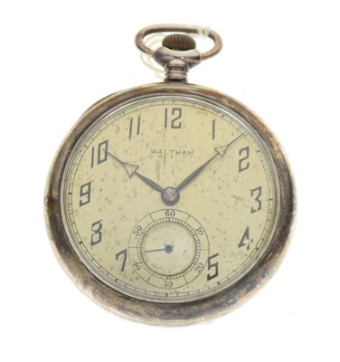 Lot 87 - Waltham, USA - Silver-cased open-face pocket watch