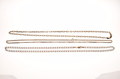 Lot 121 - Three various 9ct gold chains