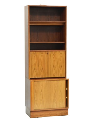 Lot 583 - Teak tambour-front low cabinet