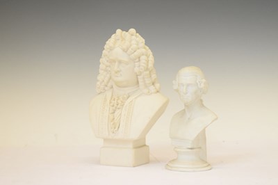 Lot 471 - Parian bust of Handel, impressed mark 'R&L' (Robinson and Leadbeater)