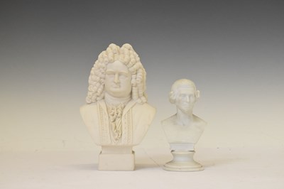 Lot 471 - Parian bust of Handel, impressed mark 'R&L' (Robinson and Leadbeater)