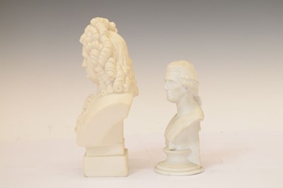 Lot 471 - Parian bust of Handel, impressed mark 'R&L' (Robinson and Leadbeater)