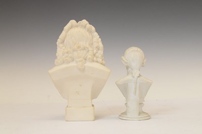 Lot 471 - Parian bust of Handel, impressed mark 'R&L' (Robinson and Leadbeater)