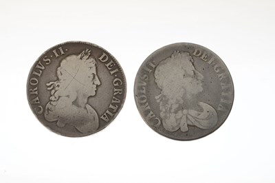 Lot 169 - Two Charles II silver crowns