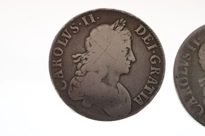 Lot 169 - Two Charles II silver crowns