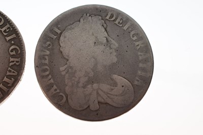 Lot 169 - Two Charles II silver crowns