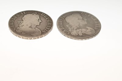 Lot 169 - Two Charles II silver crowns