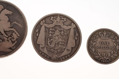 Lot 184 - Two William IV silver coins and a George IIII silver coin