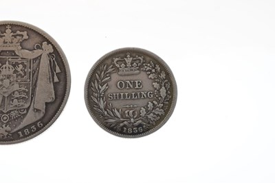 Lot 184 - Two William IV silver coins and a George IIII silver coin