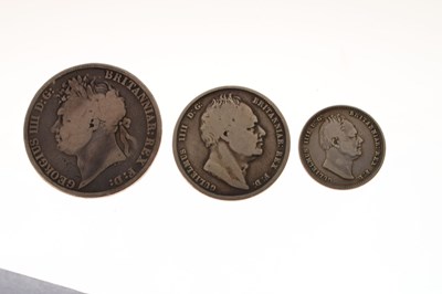 Lot 184 - Two William IV silver coins and a George IIII silver coin