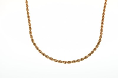 Lot 120 - 9ct gold rope link chain