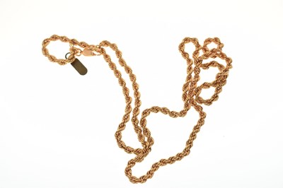 Lot 120 - 9ct gold rope link chain