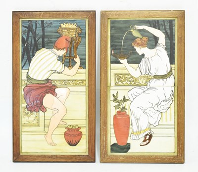 Lot 417 - Pair of Minton tile pictures