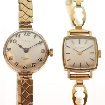 Lot 192 - Bulova - Lady's 9ct gold cased wristwatch