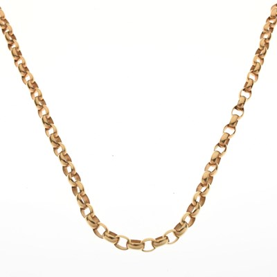 Lot 123 - 9ct gold belcher link necklace