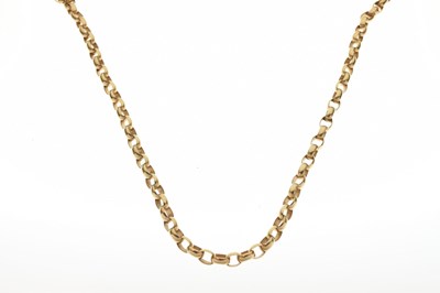 Lot 123 - 9ct gold belcher link necklace