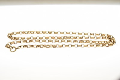 Lot 123 - 9ct gold belcher link necklace