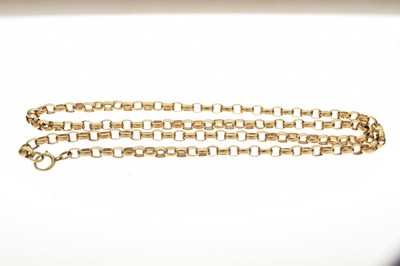 Lot 123 - 9ct gold belcher link necklace