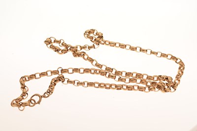 Lot 123 - 9ct gold belcher link necklace