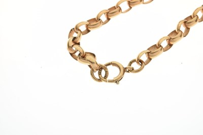 Lot 123 - 9ct gold belcher link necklace