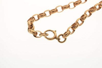 Lot 123 - 9ct gold belcher link necklace