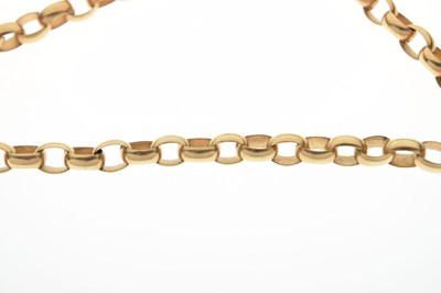 Lot 123 - 9ct gold belcher link necklace