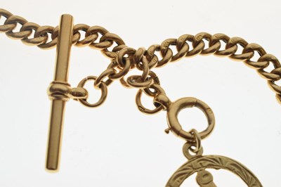 Lot 40 - 18ct gold double Albert watch chain