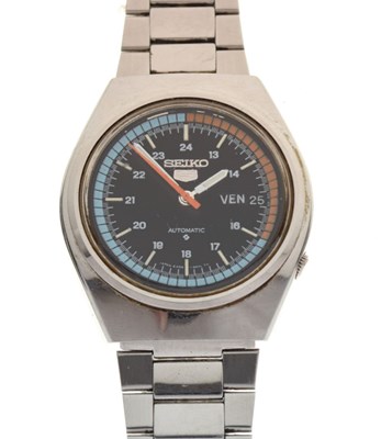 Lot 83 - Seiko - Gentleman's 1970s 'Gulf Oil' colourway stainless steel wristwatch