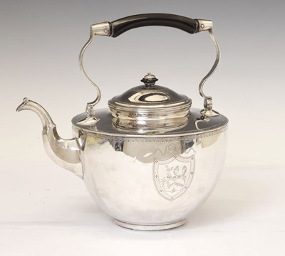 Lot 129 - Continental white metal teapot