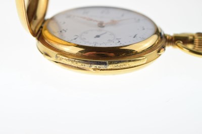 Lot 96 - Henry Moser & Cie - Swiss yellow metal (14K) repeater chronograph pocket watch