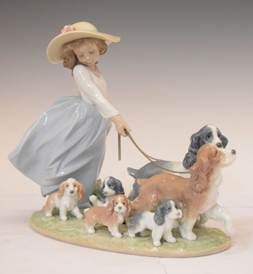 Lot 487 - Lladro 'Puppy Parade' porcelain figure group