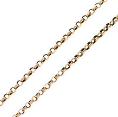 Lot 47 - Yellow metal belcher-link necklace