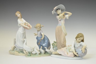 Lot 491 - Lladro - Four porcelain figures