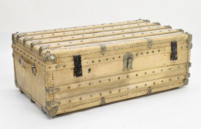 Lot 858 - Early 20th century vellum (pigskin) trunk