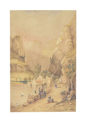 Lot 701 - Mid 19th century watercolour of 'Cheddar Cliffs near Wells'