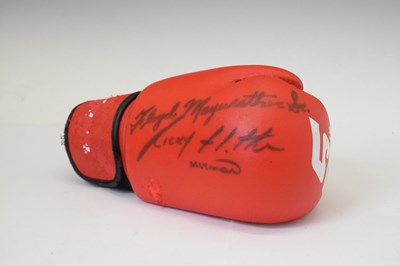 Lot 358 - Ricky Hatton/Floyd Mayweather signed boxing glove